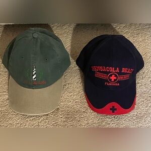 Green “St. Augustine” and Navy Blue “Pensacola Beach Lifeguard” Baseball Caps